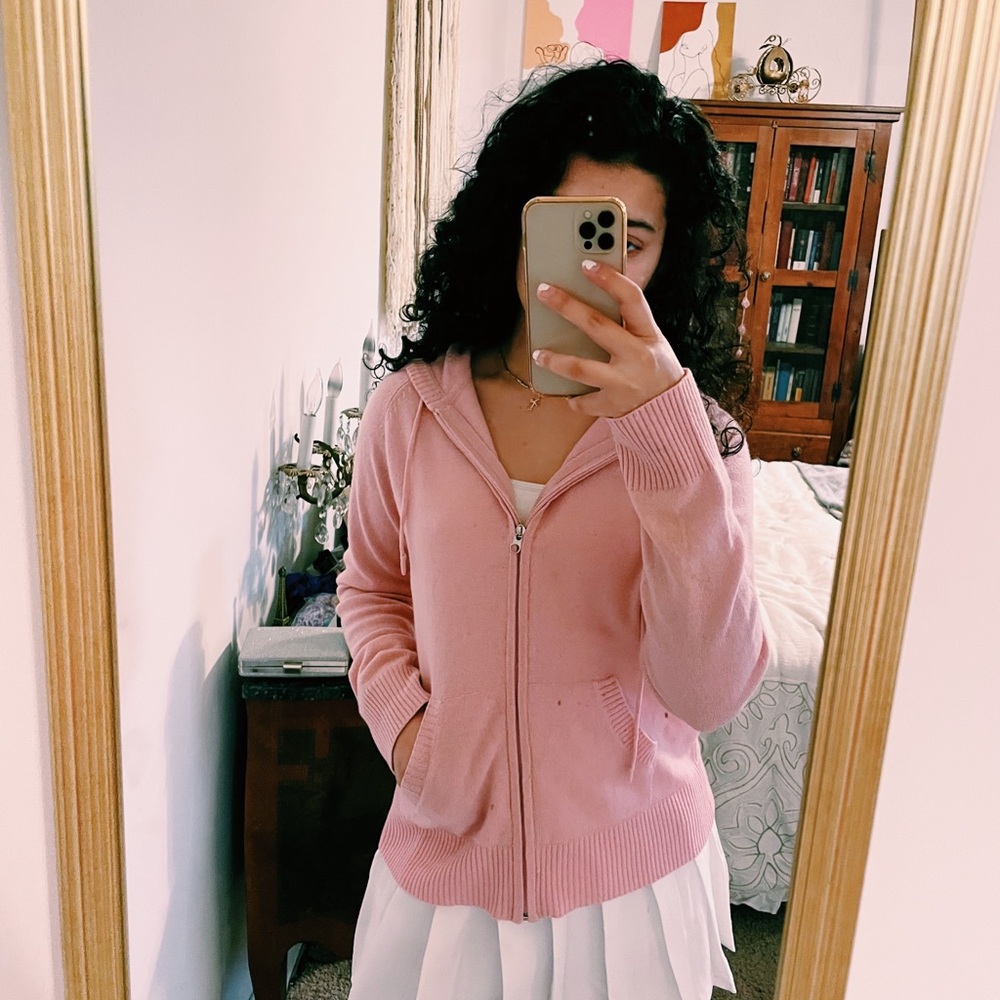Pastel pink cashmere cardigan
